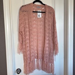 Favlux NWT Large 100% Acrylic Beautiful Rose Cardigan with Ribbon Tied Finish